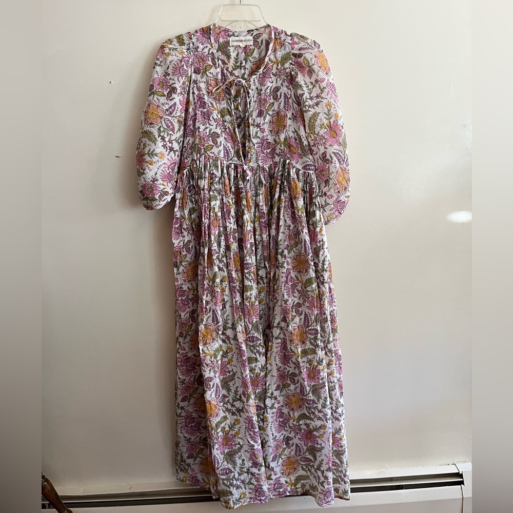 Daughter of India Kyra maxi dress in fuchsia bloom, size small